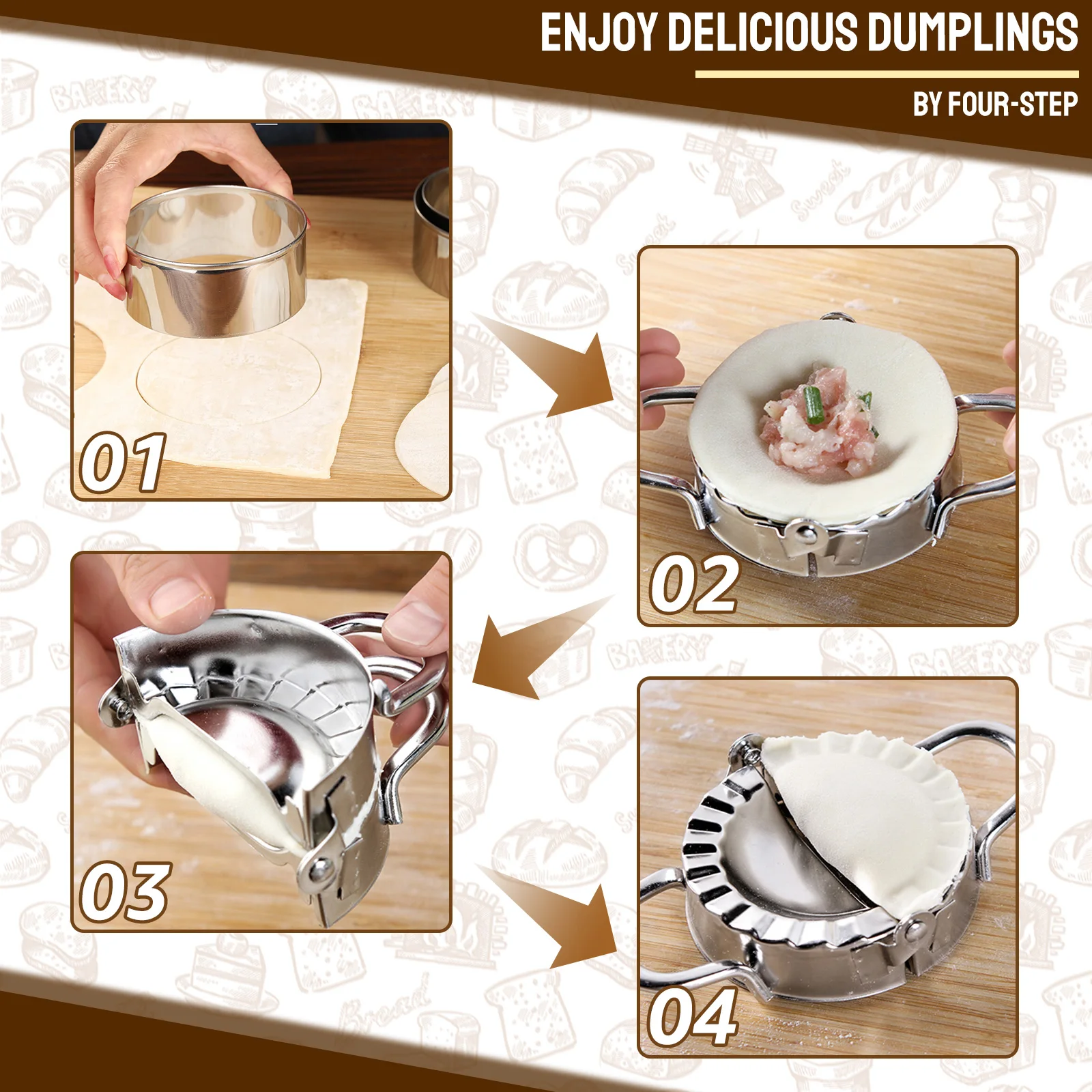 Stainless Steel Dumpling Maker - Dumpling Press Set ulasan dan harga