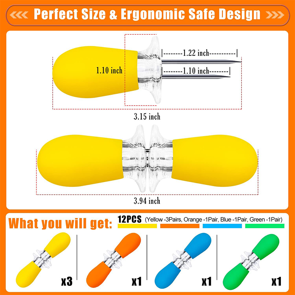 LMETJMA 12pcs/set Corn Holders - Corn Dog Stick ulasan dan harga
