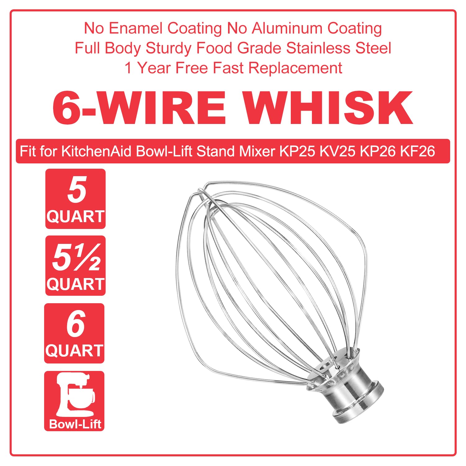 Wire Whip for Kitchenaid 6 Qt  - Kitchenaid Mixer Pro 600 ulasan dan harga