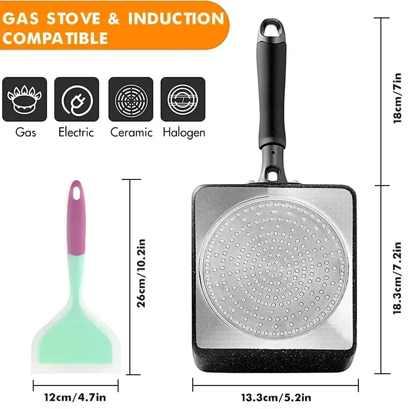 Japanese Omelette Pan / Tamago - Okonomiyaki Spatula ulasan dan harga