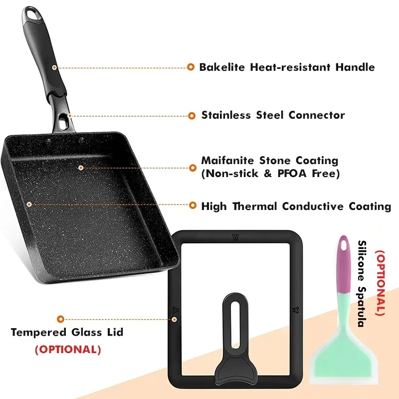 Japanese Omelette Pan / Tamago - Okonomiyaki Spatula ulasan dan harga