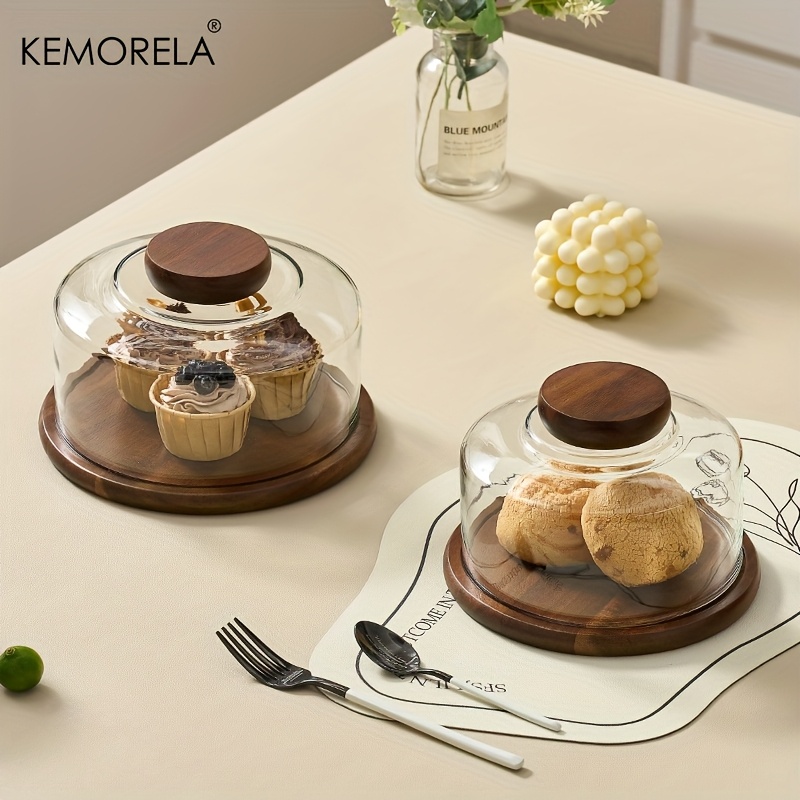 1PCS Round Wooden Cake Stand w - Dim Sum Basket ulasan dan harga